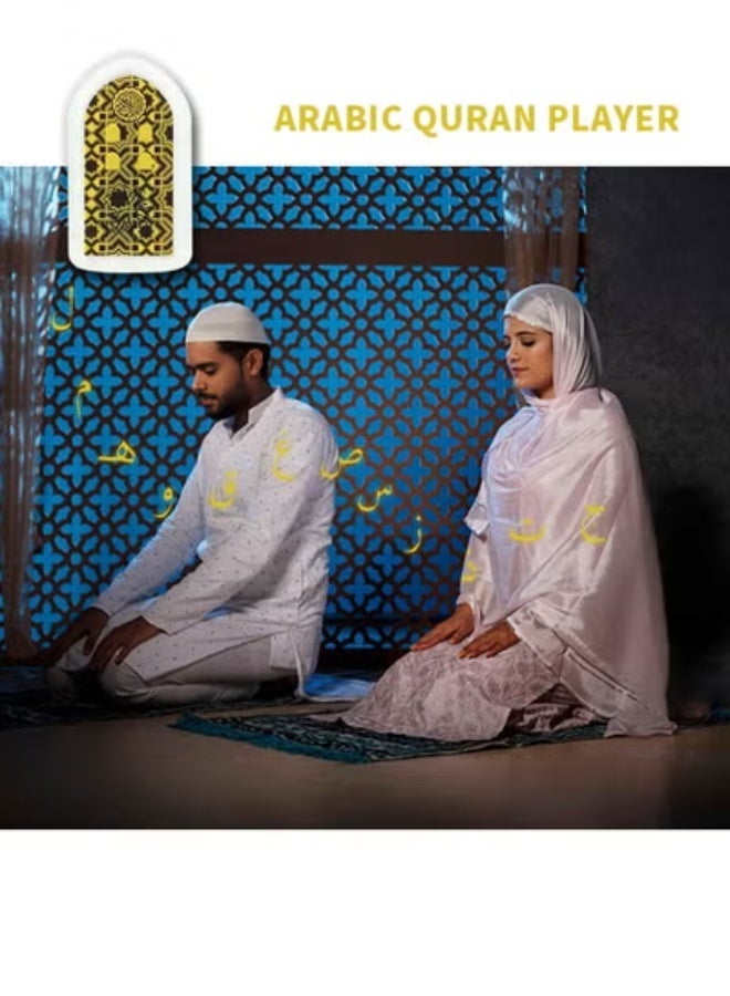 مصباح مكبر صوت صغير جديد مع مفتاح تحكم مشغل القرآن الكريماللاسلكي APP باللون الأصفر - Image 4